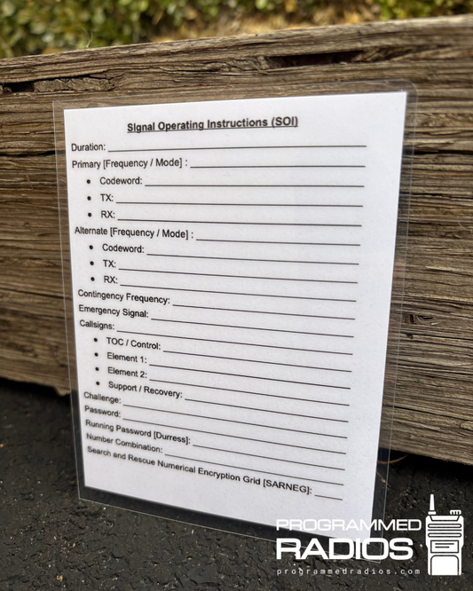 Signal Operating Instructions (SOI) & NATO Card