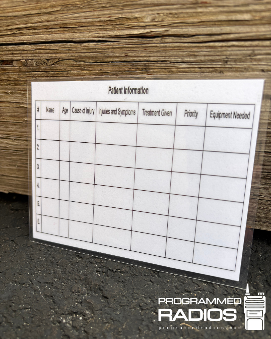 Medevac Request & Patient Information Card