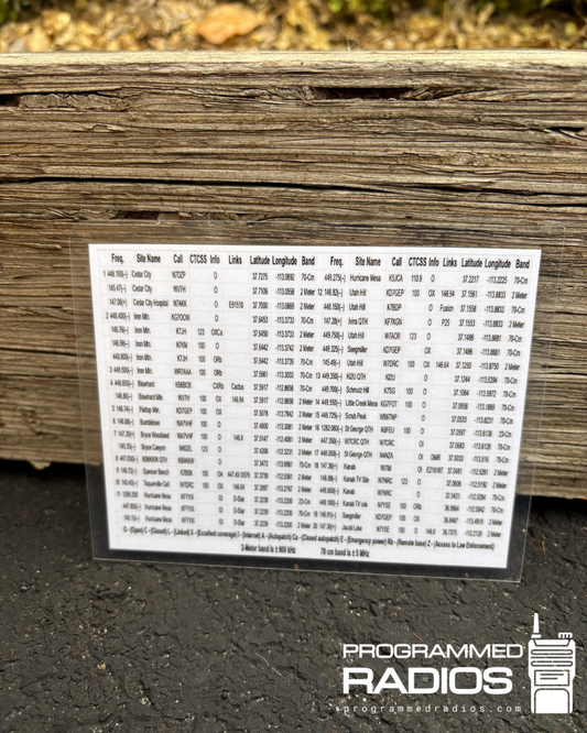 Southwest Utah & Northern Arizona Repeater Map