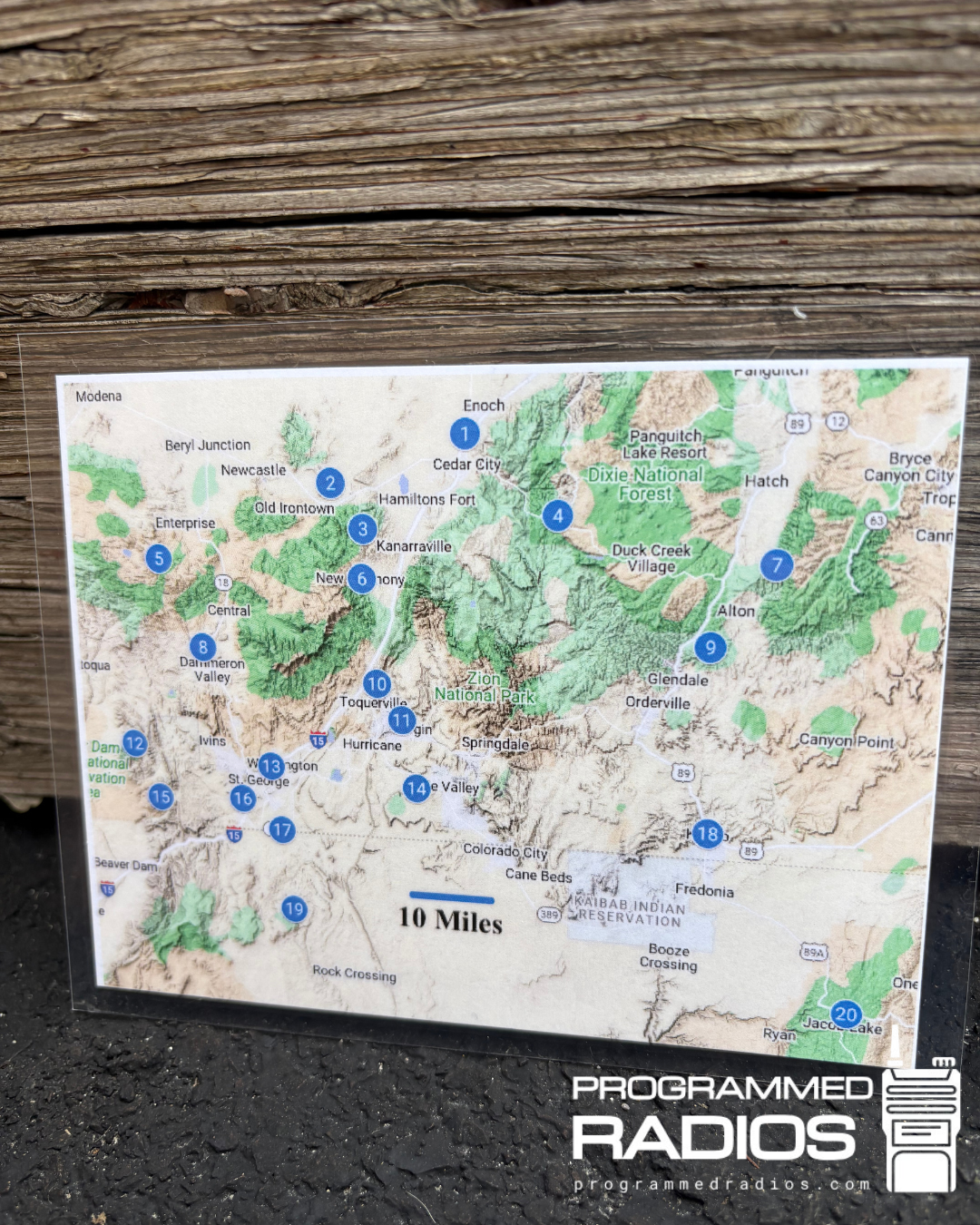 Southwest Utah & Northern Arizona Repeater Map