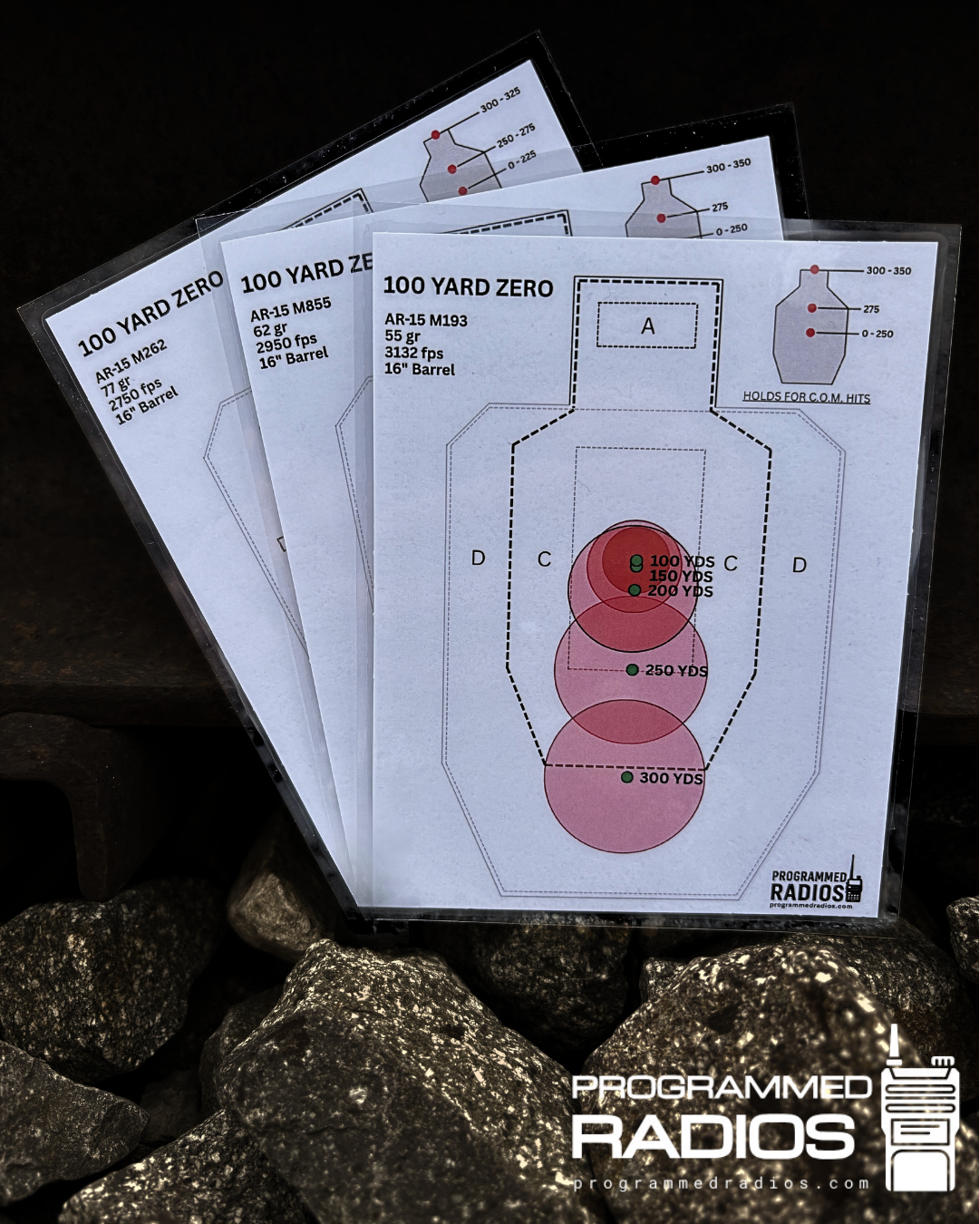AR-15 16” 100 Yard Zero Pack - 55 gr, 62 gr, 77 gr