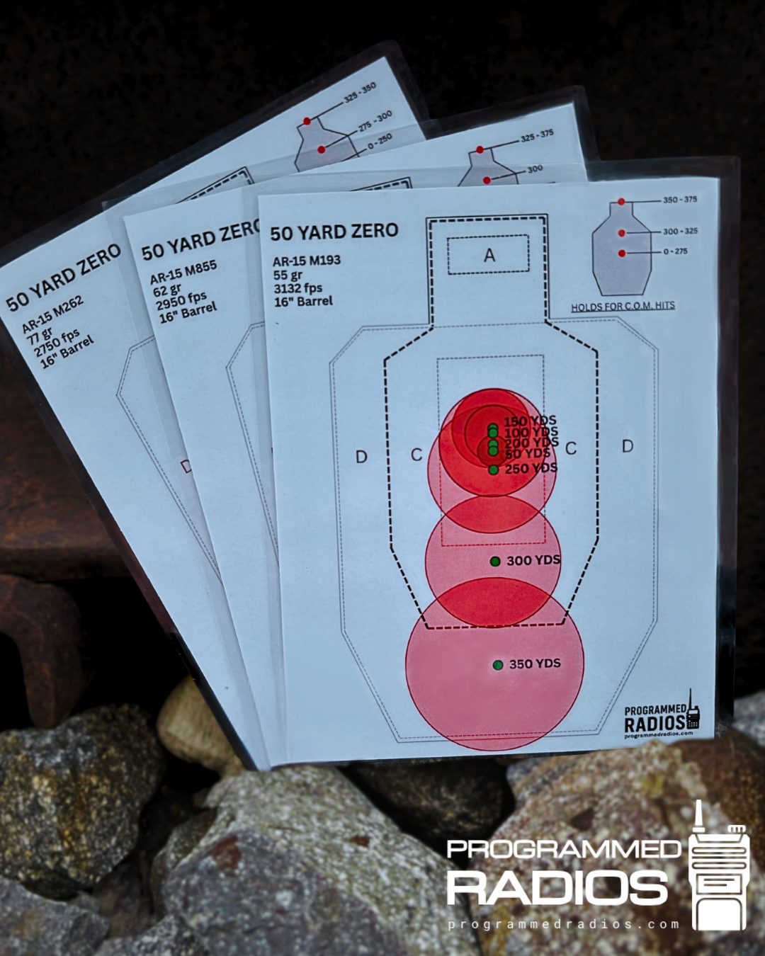 AR-15 16” 50 Yard Zero Pack - 55 gr, 62 gr, 77 gr